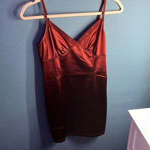 Wine Red Slip Dress